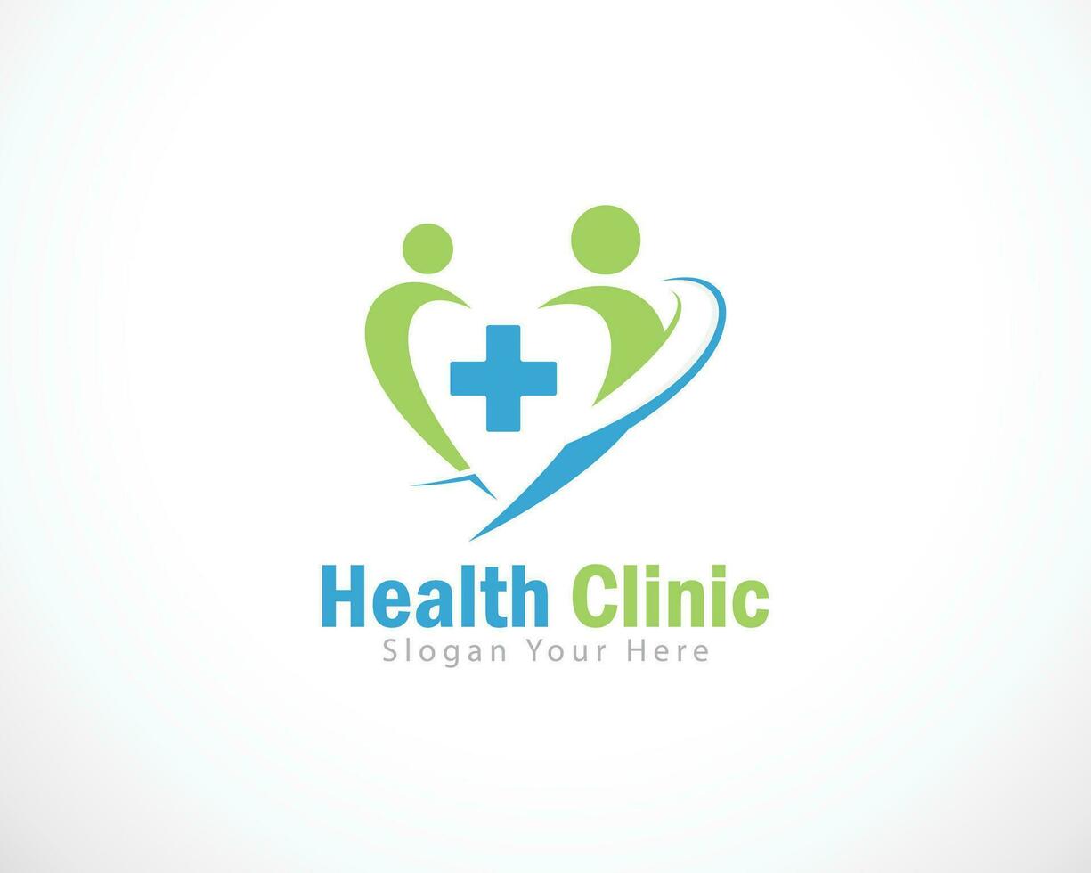 Gesundheit Pflege Logo kreativ Design Menschen Plus Zeichen Symbol medizinisch Klinik vektor