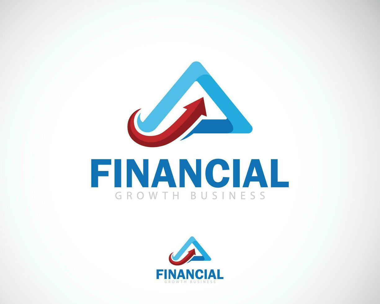 finansiell logotyp kreativ tillväxt diagram företag investera design begrepp pil upp triangel vektor
