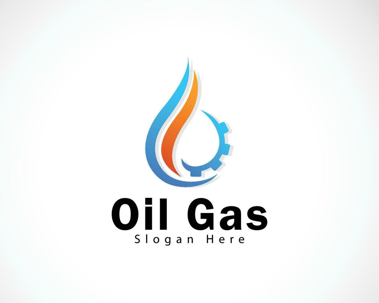 gas och olja logotyp mall design, symbol, ikon vatten släppa redskap vektor