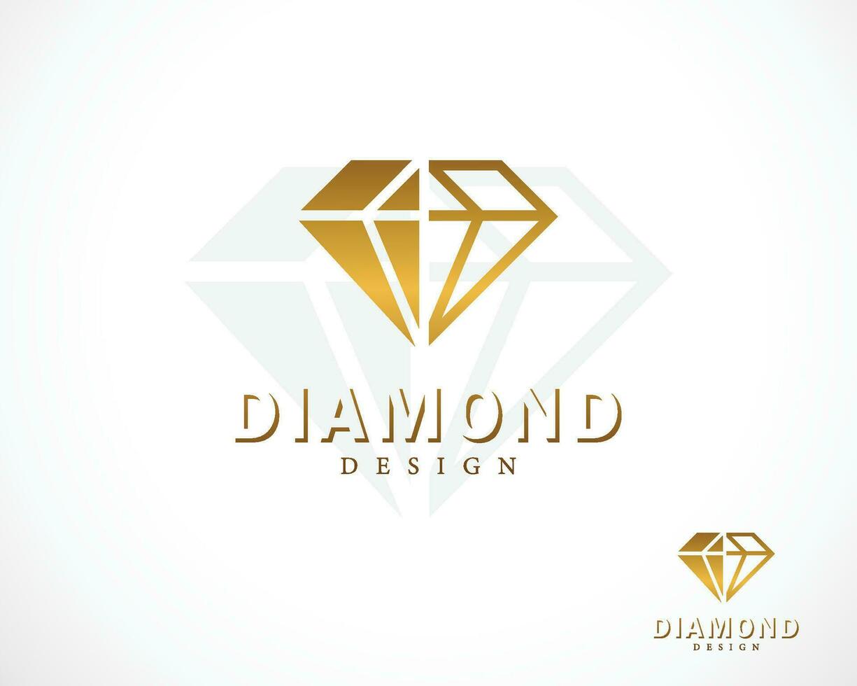 diamant logotyp kreativ design begrepp elegant guld Färg lutning vektor