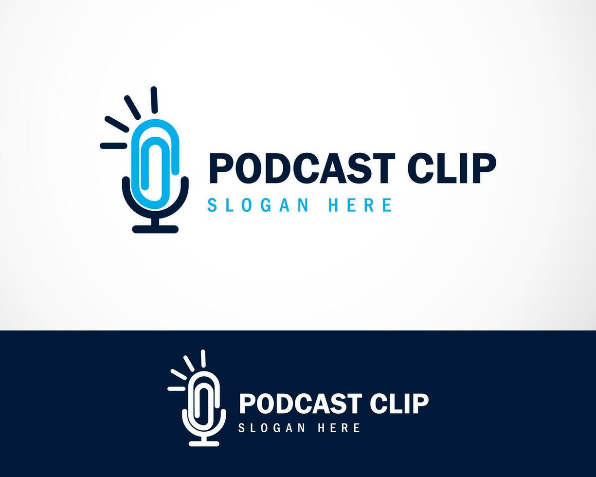 podcast klämma papper logotyp podcast ikon illustration vektor