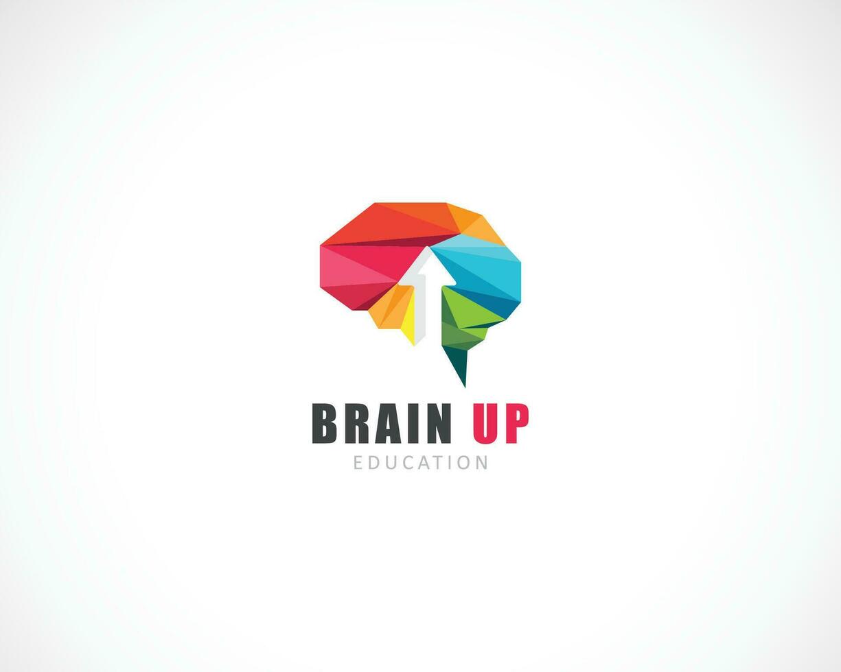 Gehirn oben Logo kreativ Konzept Pixel Pfeil Geschäft vektor