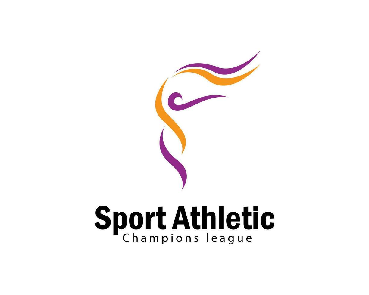 sport atletisk logotyp kreativ människor mästare abstrakt design begrepp vektor