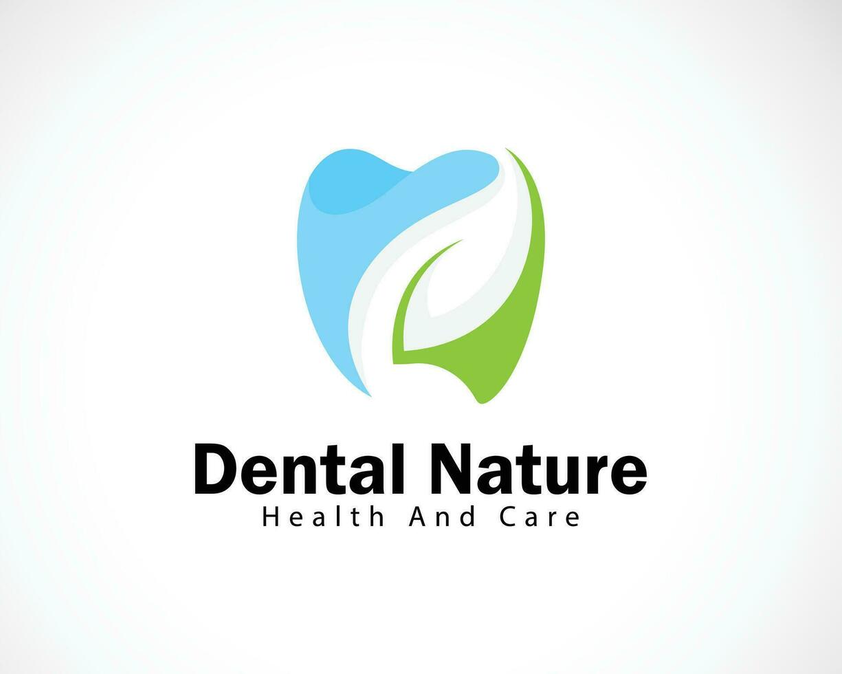 Dental Natur Logo verlassen medizinisch Gesundheit und Pflege Klinik Design Konzept vektor