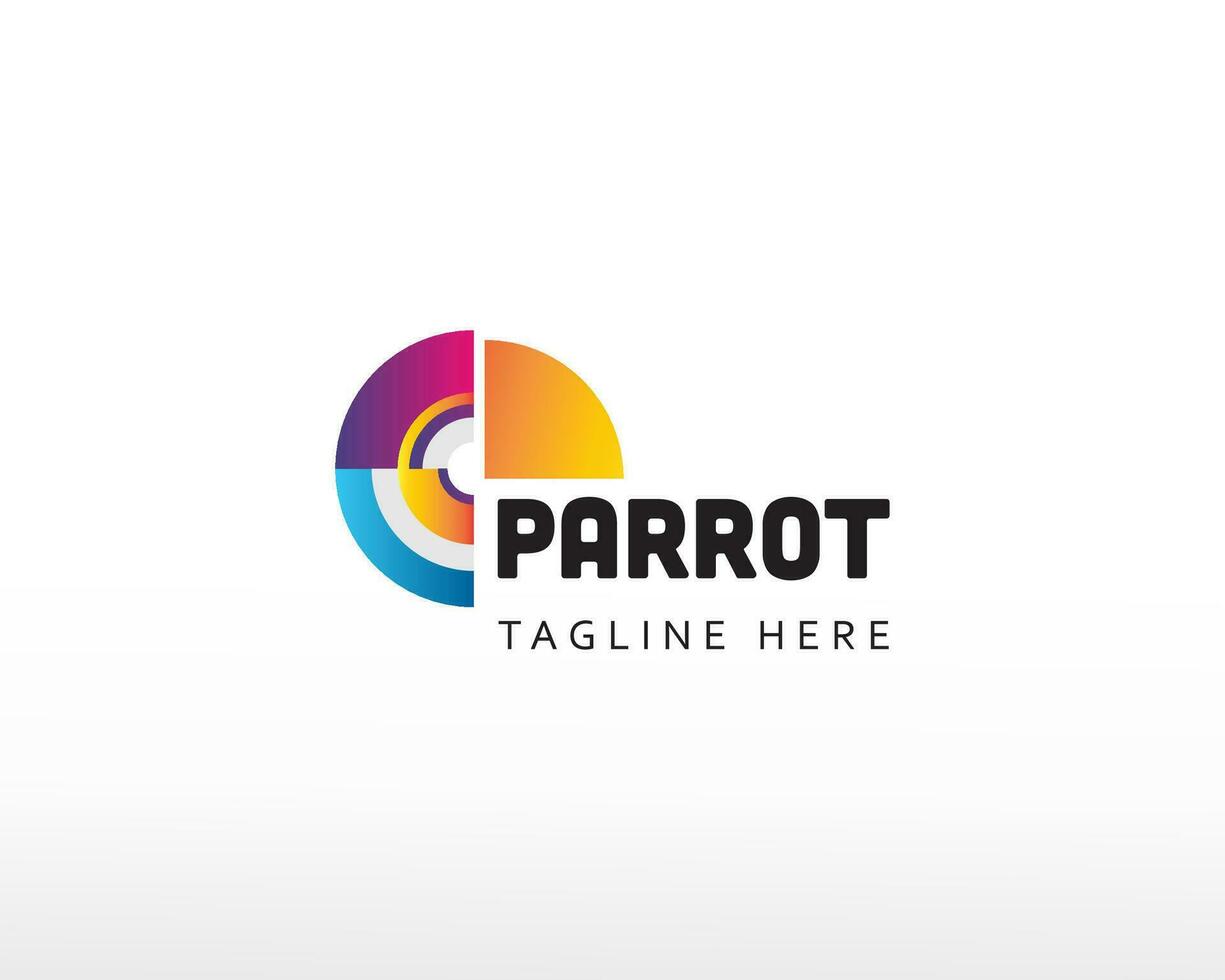 Papagei Logo Digital Vogel Logo kreativ Papagei Logo vektor