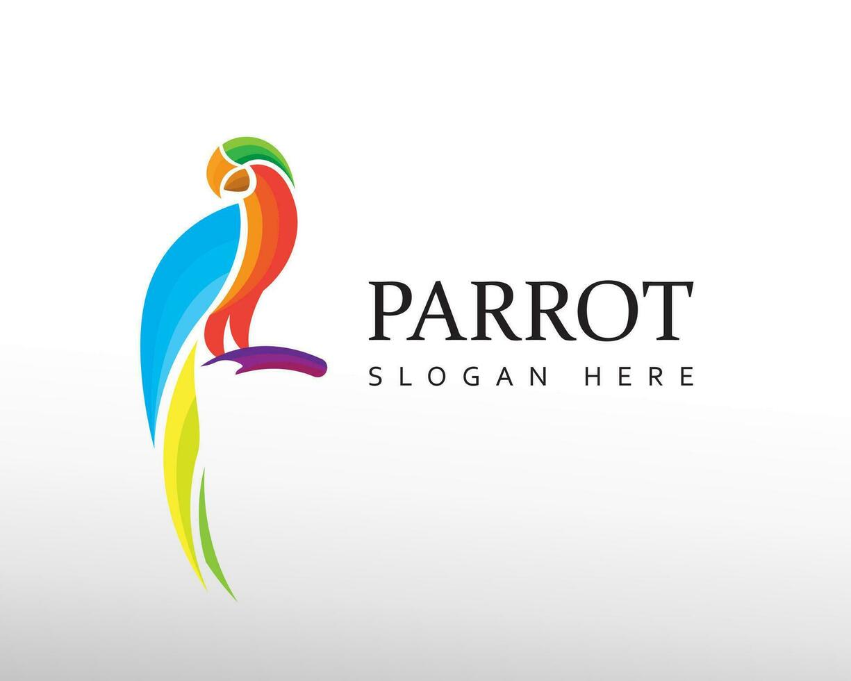 papegoja logotyp Färg papegoja logotyp skönhet papegoja logotyp fågel logotyp vektor