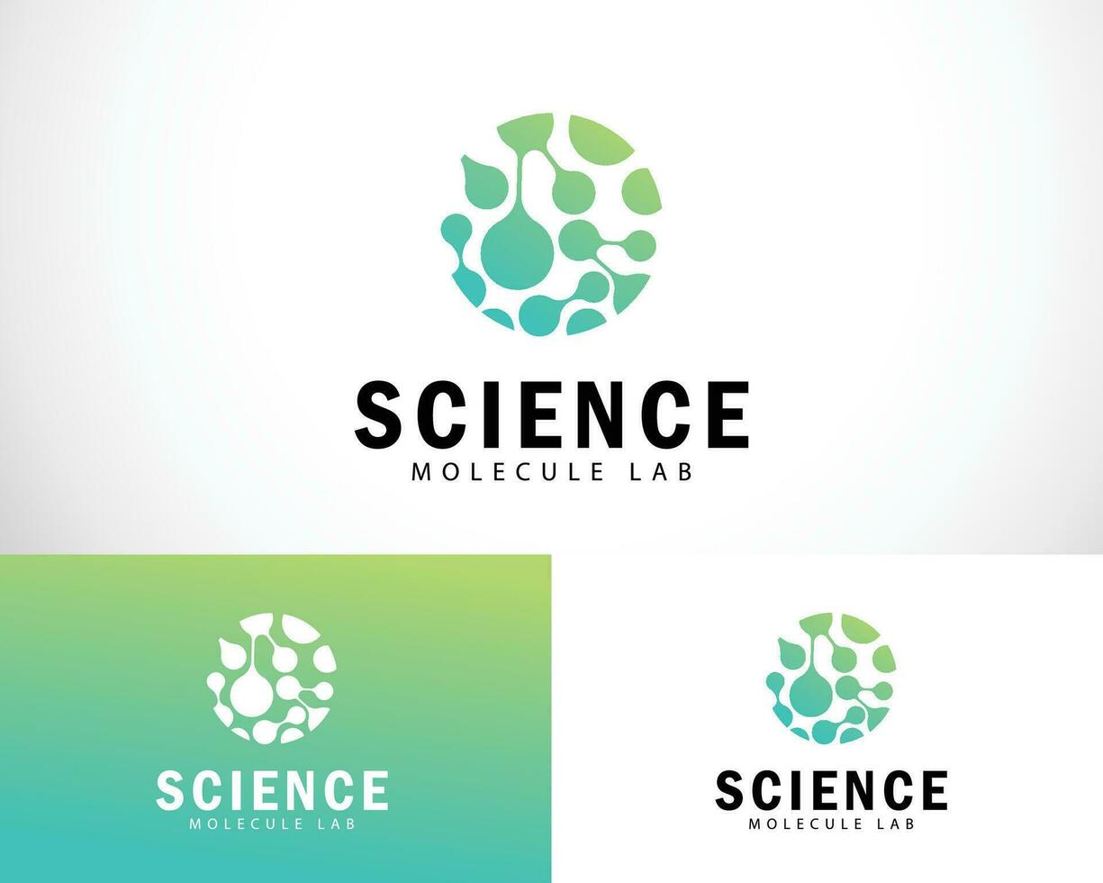 Molekül Logo kreativ Wissenschaft Labor Biologie Technologie Netzwerk verbinden Symbol Design Kreis Digital Welt Globus vektor