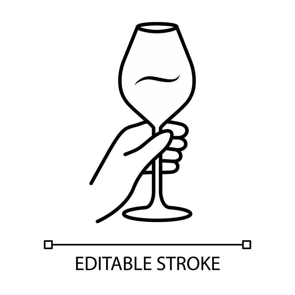 Barkeeper mit Glas Wein lineares Symbol vektor