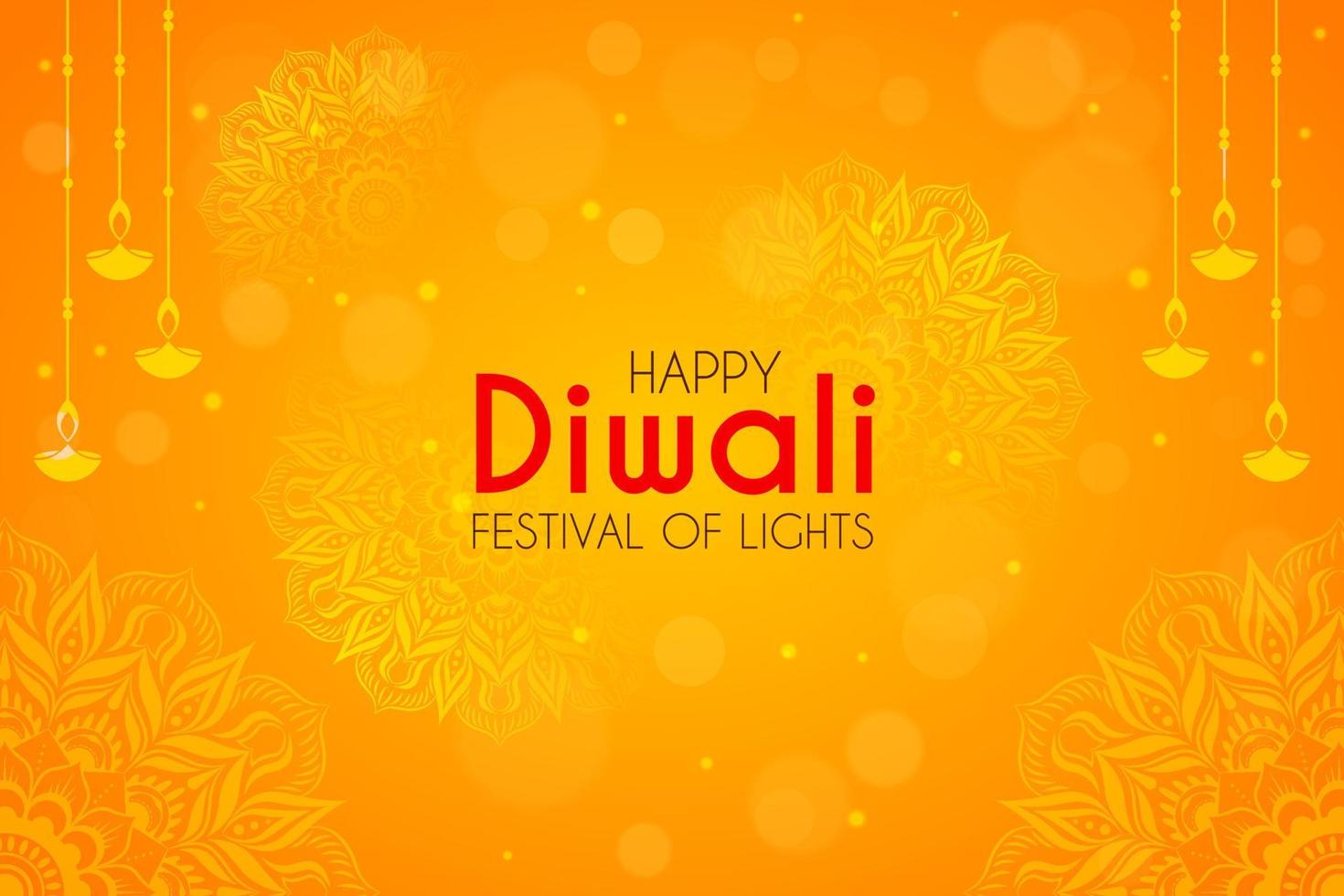 glücklicher diwali gelber abstrakter Hintergrund. Diwali-Hintergrunddesign für Banner, Poster, Flyer, vektor