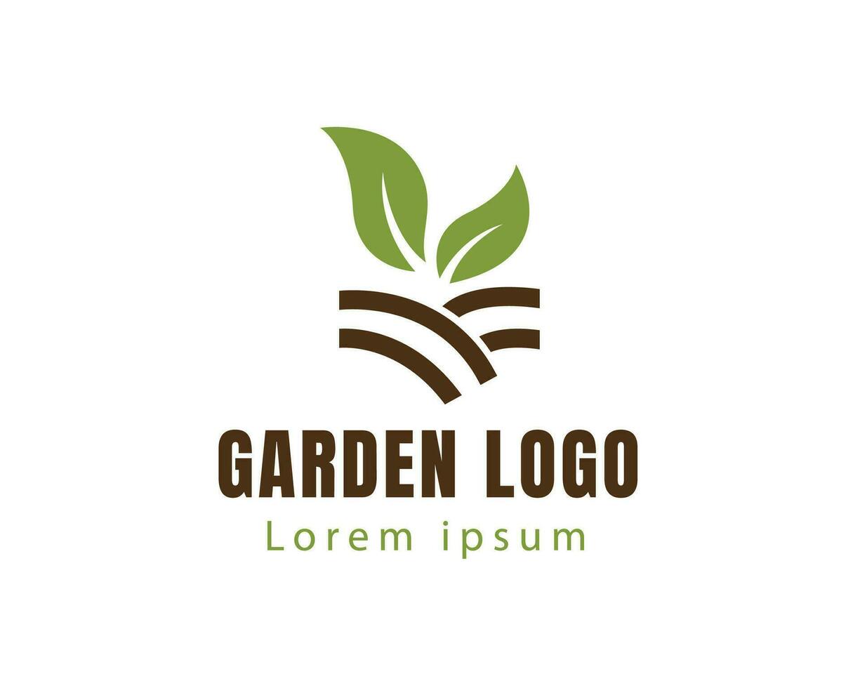 trädgård logotyp natur logotyp lämna logotyp kreativ logotyp vektor