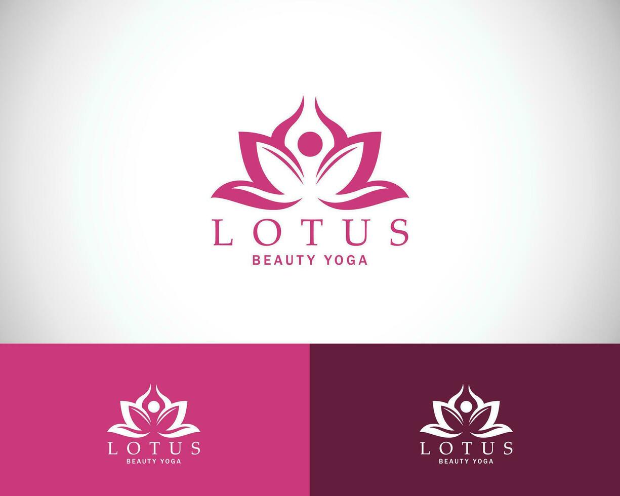 lotus yoga logotyp kreativ skönhet design blomma mall vektor