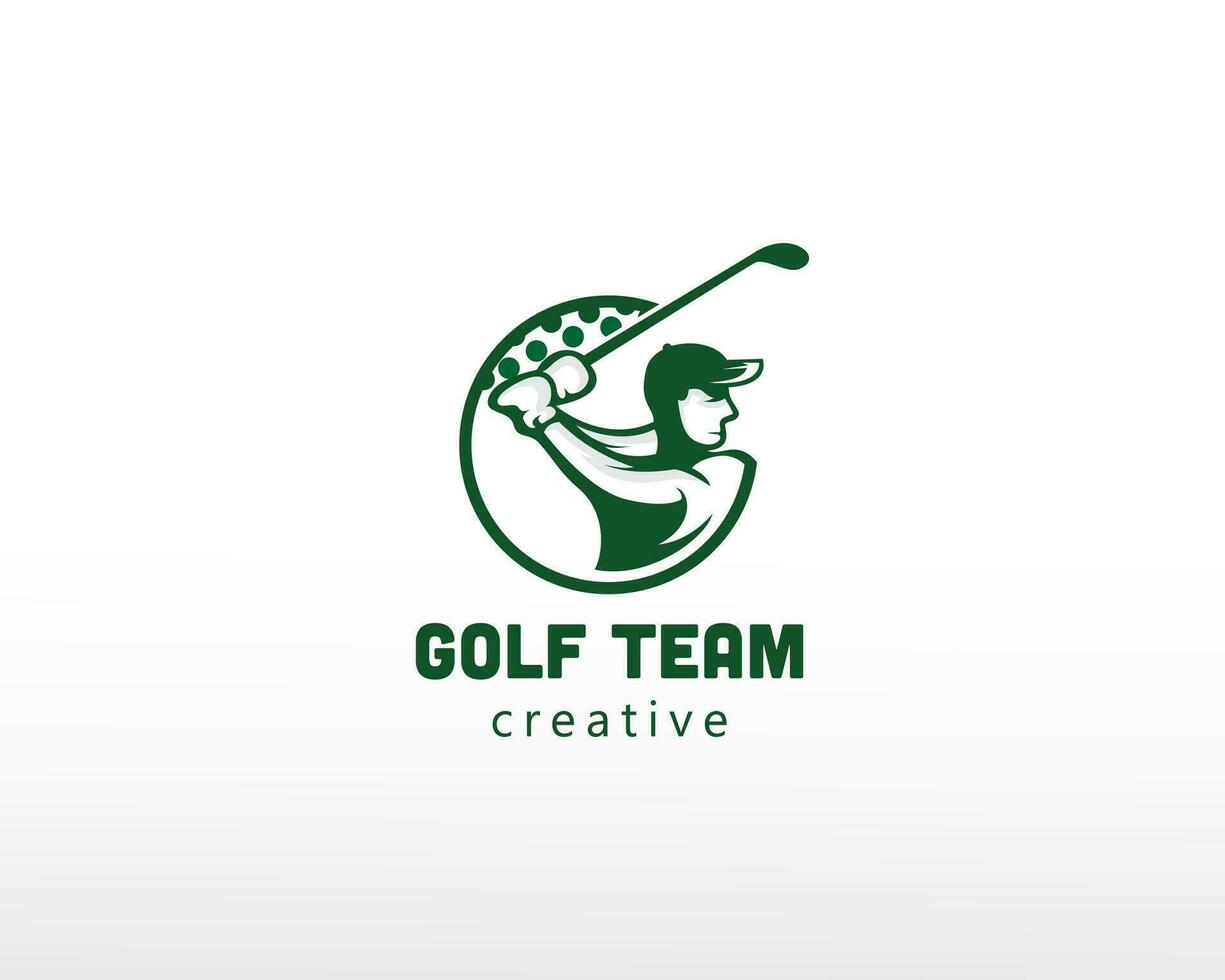 golf logotyp golf team logotyp linje kreativ mästare golf logotyp golf sport enkel vektor