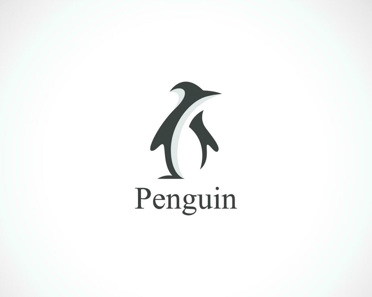 pingvin logotyp kreativ djur- vild fågel ikon design mall vektor
