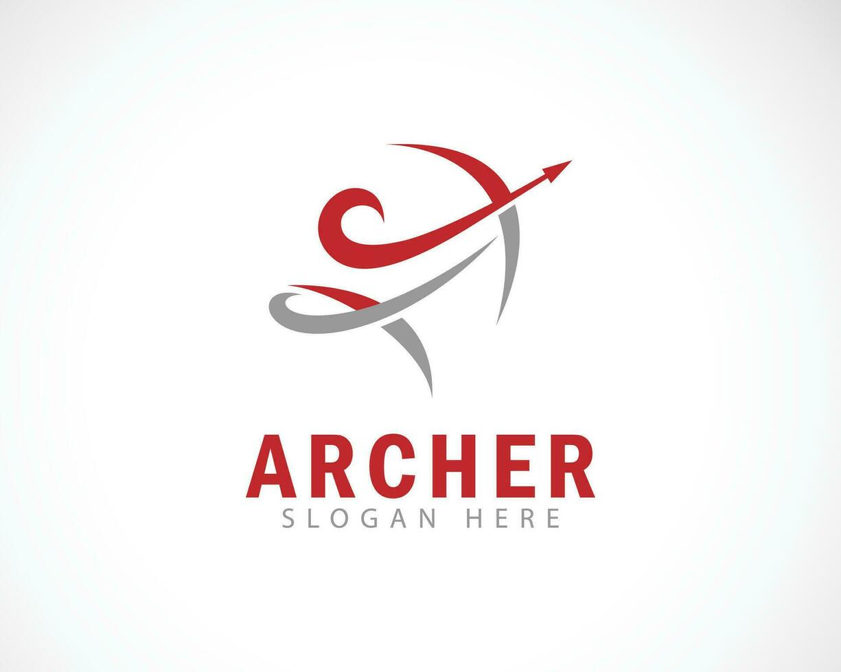 archer logotyp kreativ sport design begrepp abstrakt mästare atletisk vektor