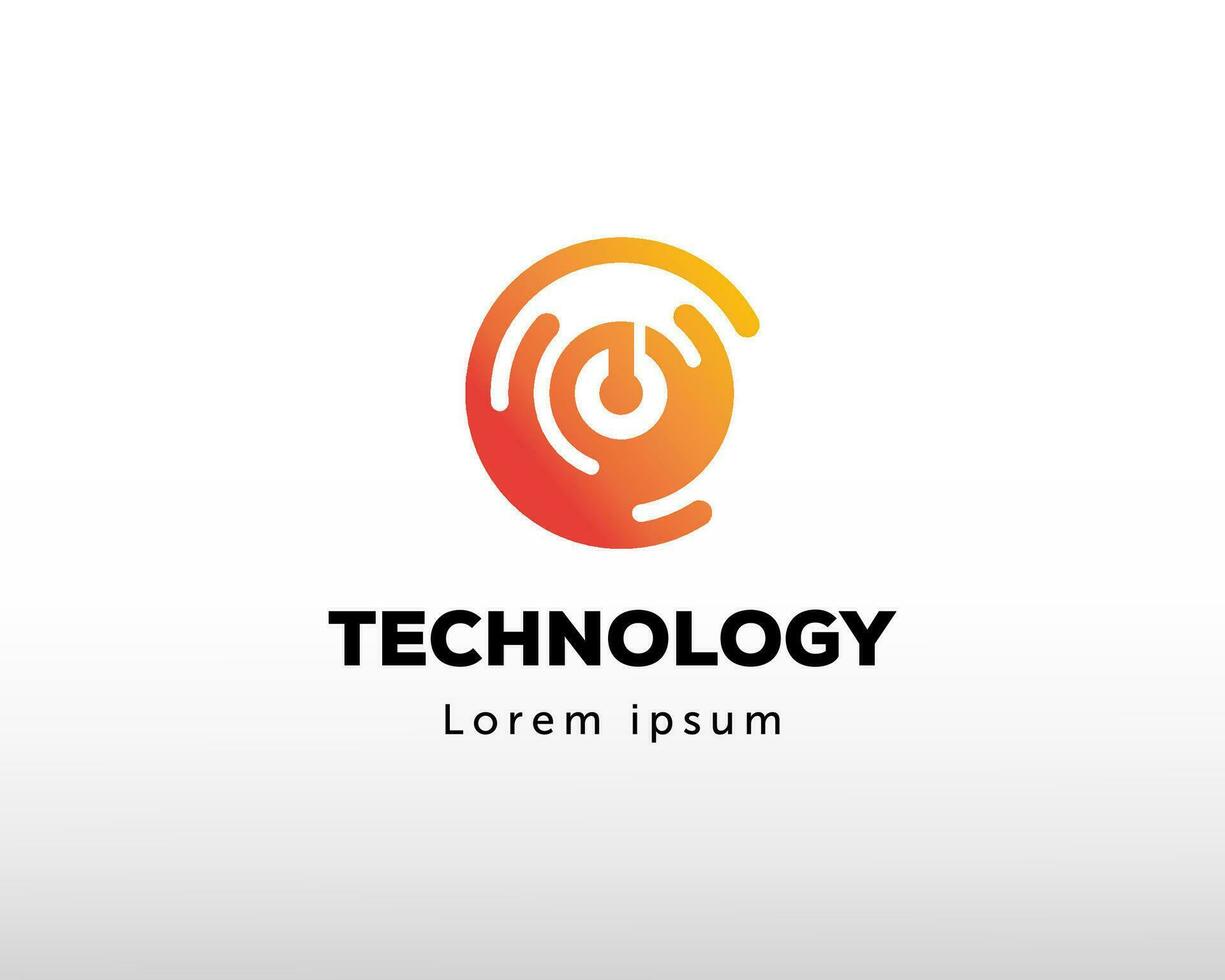 tech logotyp kreativ tech logotyp cirkel logotyp process logotyp digital kraft logotyp vektor