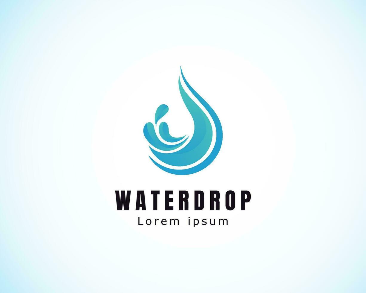 vatten släppa logotyp kreativ vatten släppa konst dra mineral aqua logotyp vektor