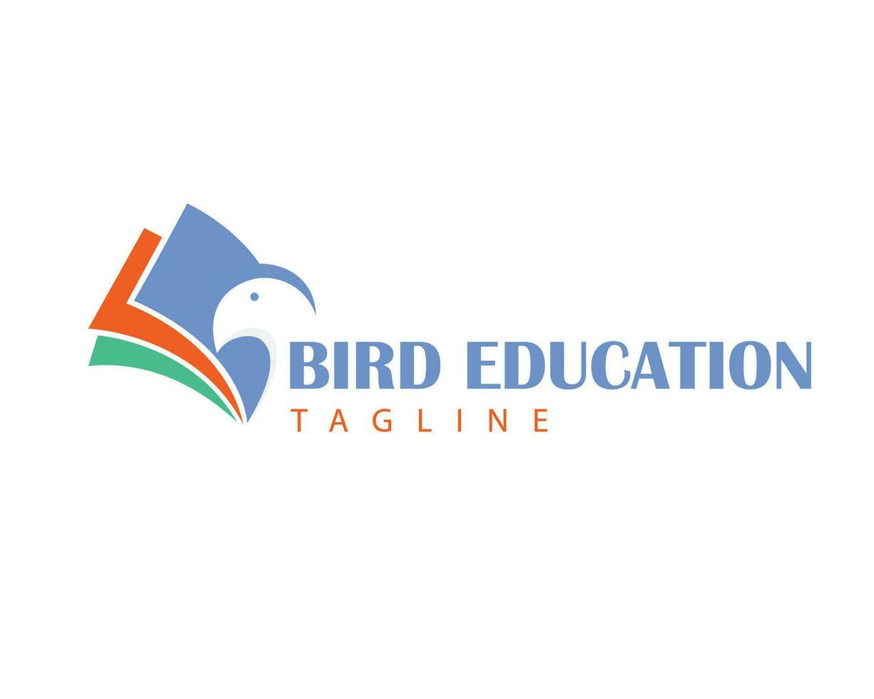 fågel bok utbildning logotyp bok utbildning logotyp vektor