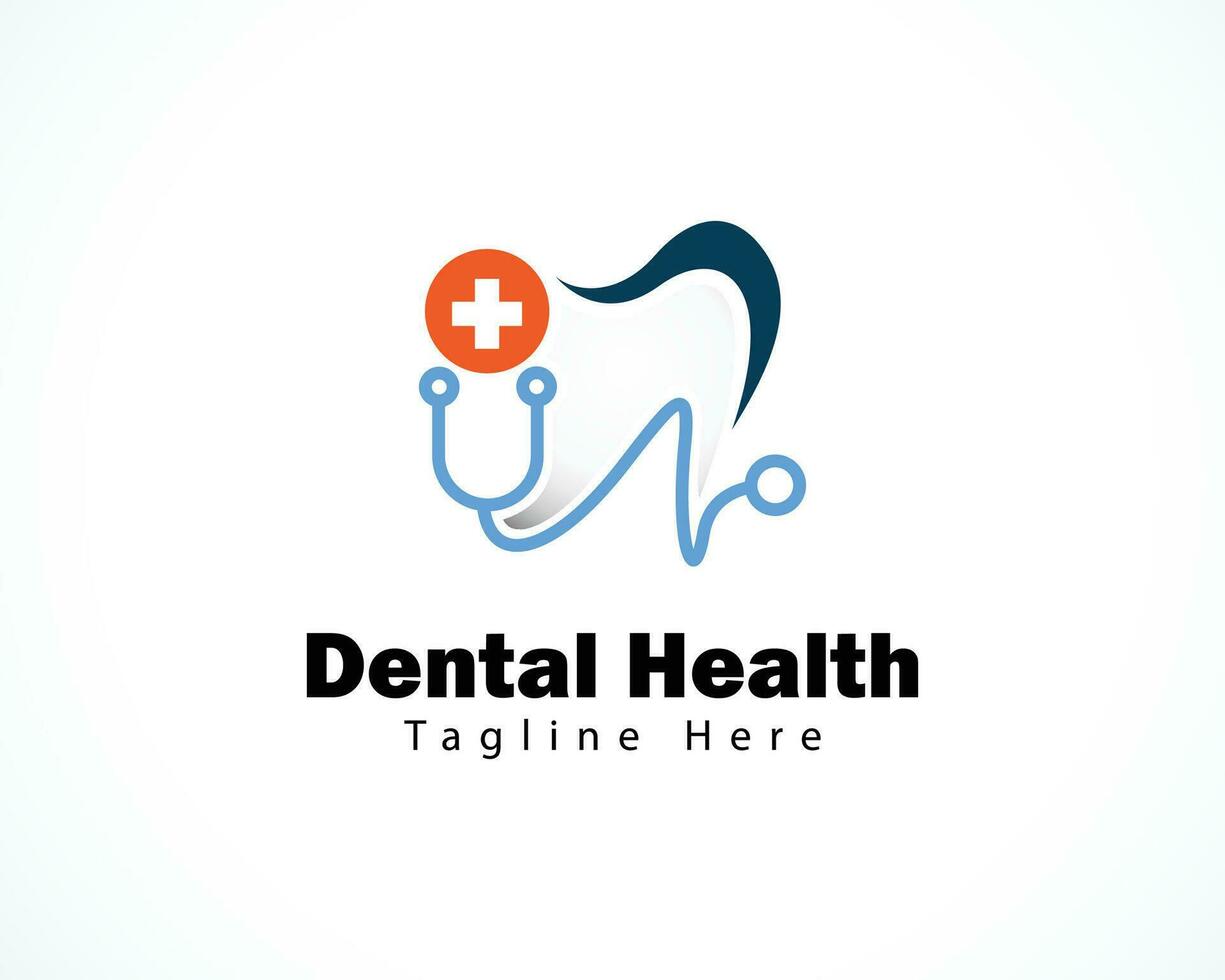 dental hälsa logotyp kreativ medicinsk plus design begrepp vektor