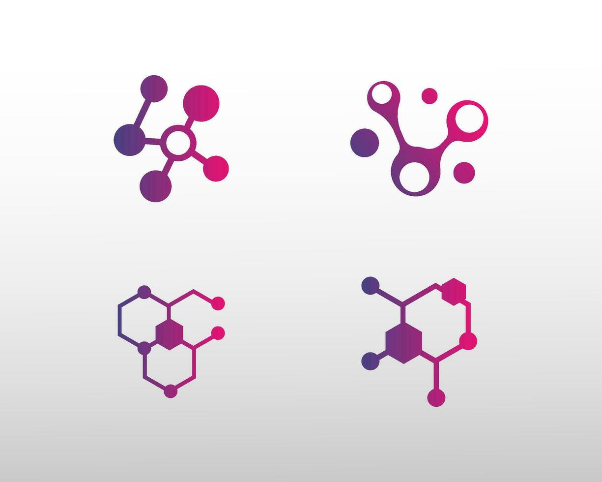molekyl uppsättning logotyp kreativ logotyp vektor