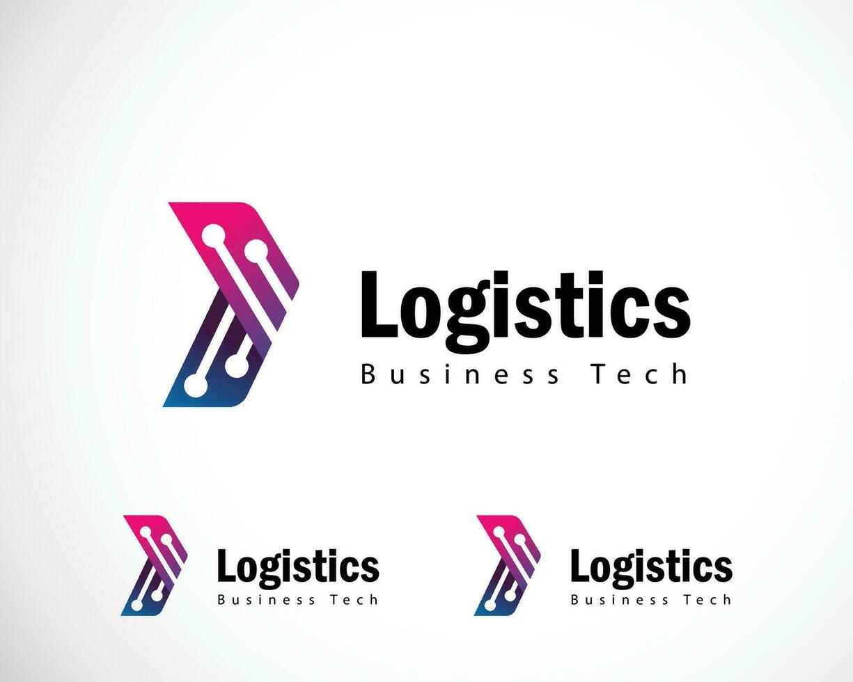 Logistik Technik Logo kreativ Pfeil Zeichen Symbol Geschäft Finanzen Reise System Design Konzept modern Symbol vektor