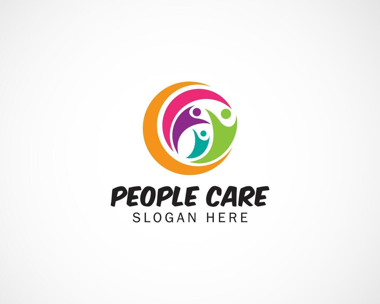 Menschen Pflege Logo Familie Logo verbinden Menschen Illustration Vektor