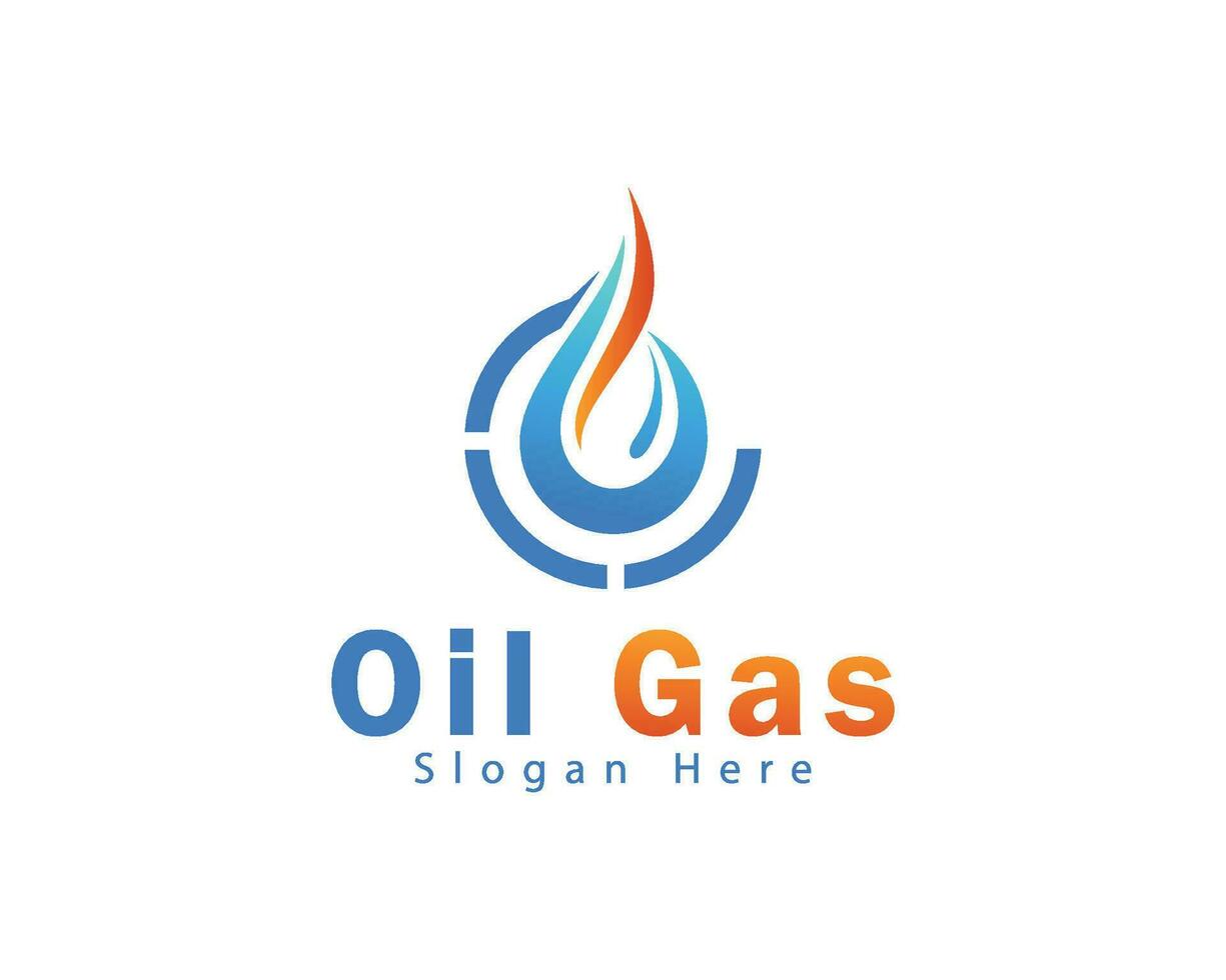 gas och olja logotyp mall design, symbol, ikon vektor