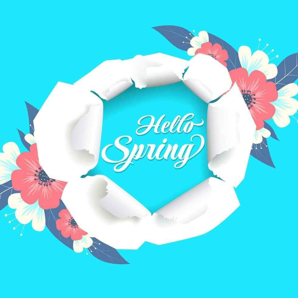 Hallo Frühling Typhographie Design Hintergrund vektor