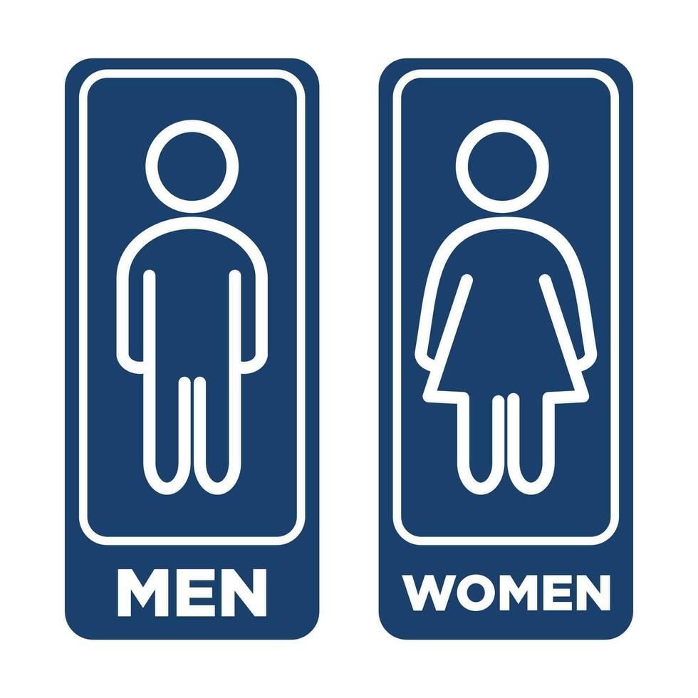 Toilette Zeichen druckbar Öffentlichkeit Zeichen Symbol Mann Frau. Symbol minimalistisch Design Illustration vektor