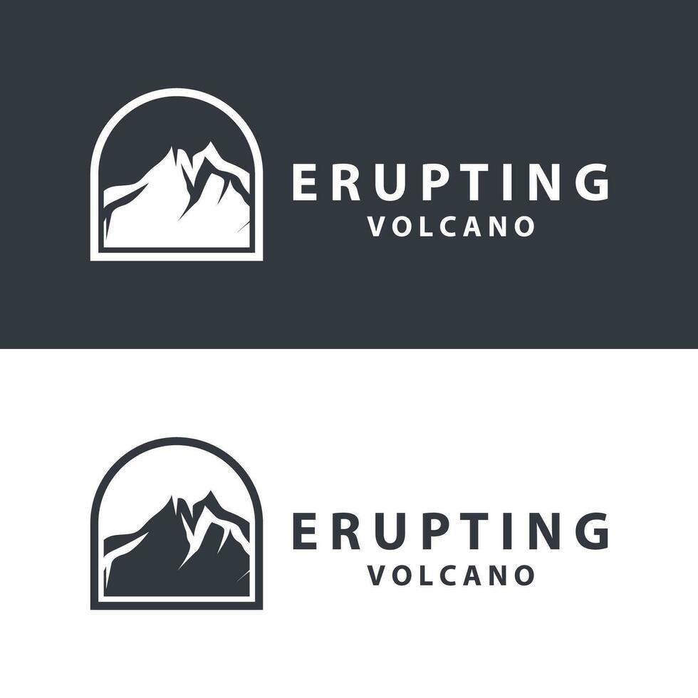 Vulkan Logo Design Inspiration natürlich Landschaft Vulkan Eruption Berg elegant Prämie vektor