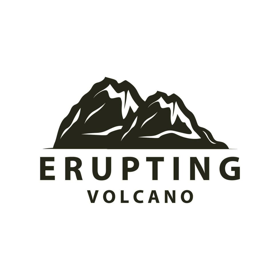 vulkan logotyp design inspiration naturlig landskap vulkan utbrott berg elegant premie vektor