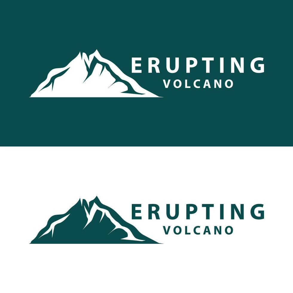 Vulkan Logo Design Inspiration natürlich Landschaft Vulkan Eruption Berg elegant Prämie vektor