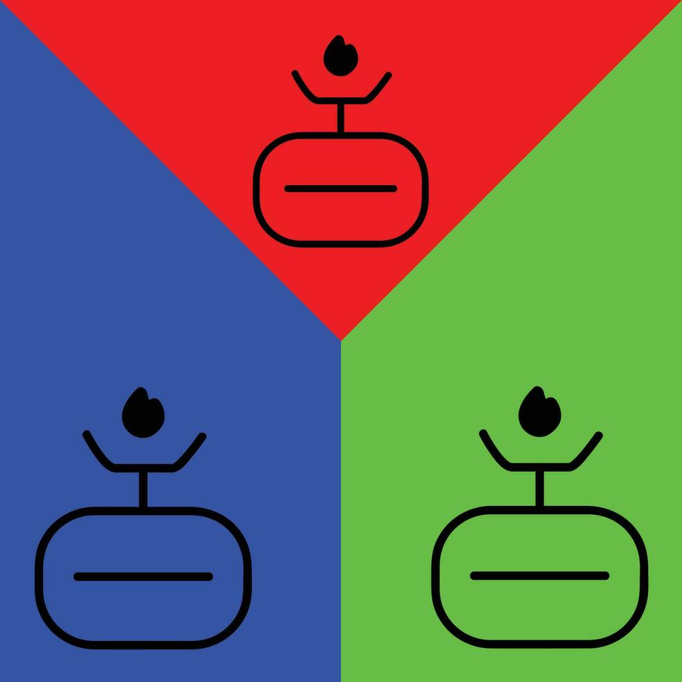 camping gas vektor ikon, översikt stil ikon, från äventyr ikoner samling, isolerat på röd, blå och grön bakgrund.