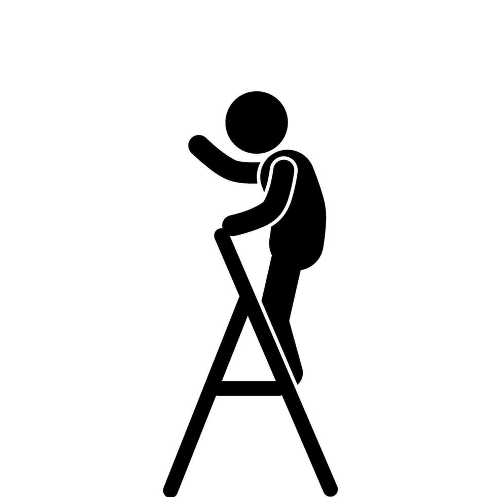 Vektor Illustration von ein Mann auf ein Leiter