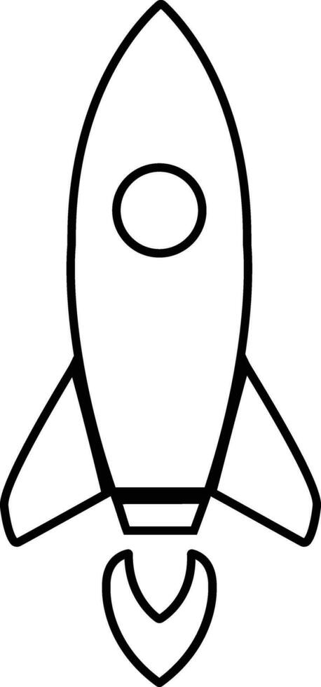 raket lansera ikon i linje isolerat på börja raket fartyg med brand, flygande raket ikon. Plats resa. projekt Start upp tecken. kreativ aning symbol. vektor för appar, webb