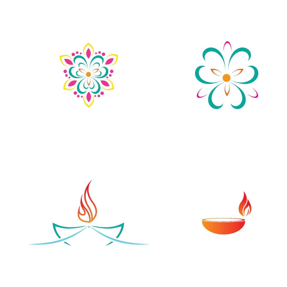 Vektorlogoillustration zum Thema der traditionellen Feier des glücklichen Diwali vektor