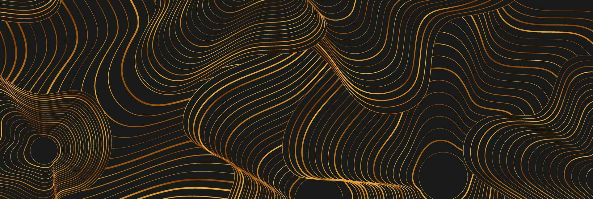 schwarz abstrakt Hintergrund mit golden gebrochen wellig Muster vektor