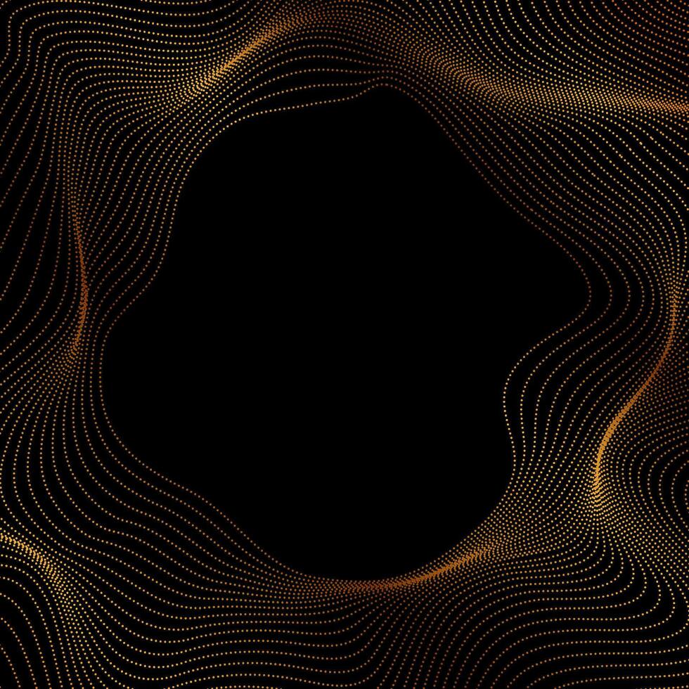 golden Flüssigkeit wellig Linien abstrakt Technik futuristisch Hintergrund vektor