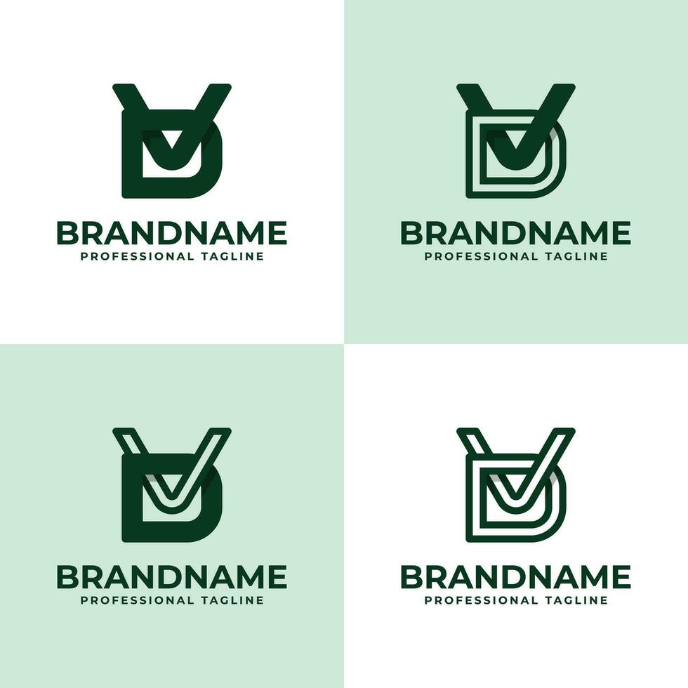 modern brev dv monogram logotyp uppsättning, lämplig för företag med dv eller vd initialer vektor