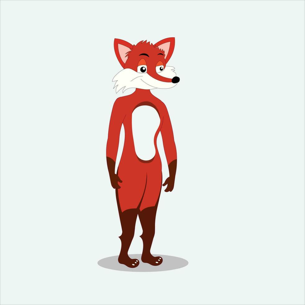 karaktär av de räv,, bangladeshi räv, tecknad serie räv vektor
