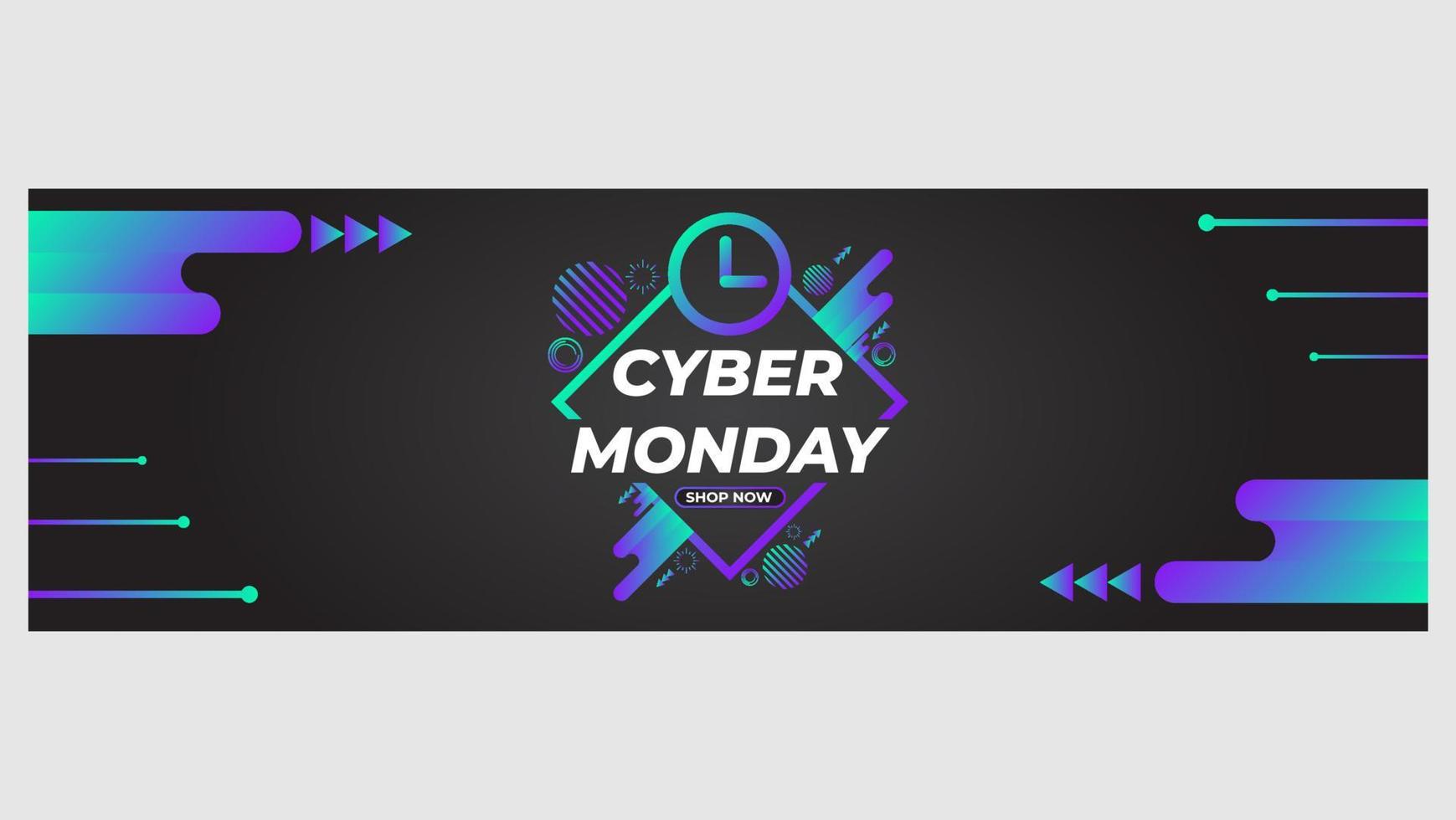 ljusa gradient cyber måndag försäljning promotin banner vektor