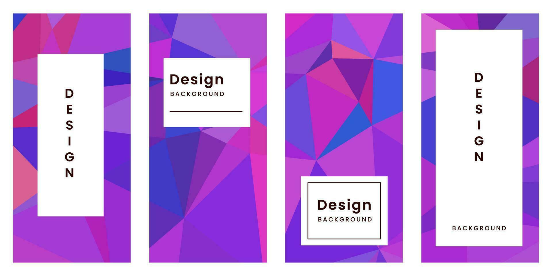 uppsättning av broschyrer med abstrakt geometrisk rosa lila färgrik vibrerande bakgrund vektor