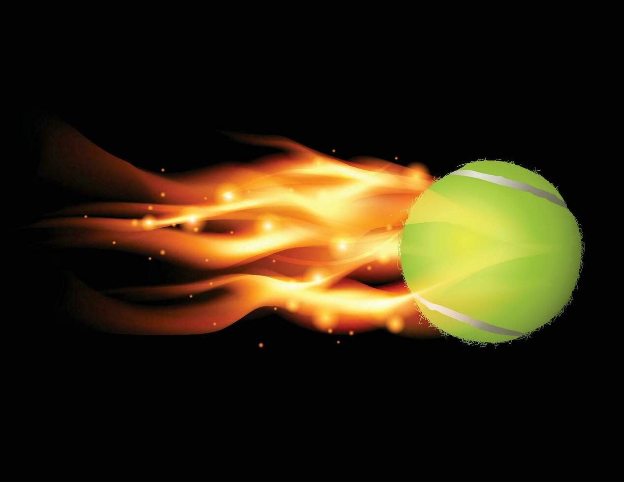 Tennis Ball auf Feuer Illustration vektor