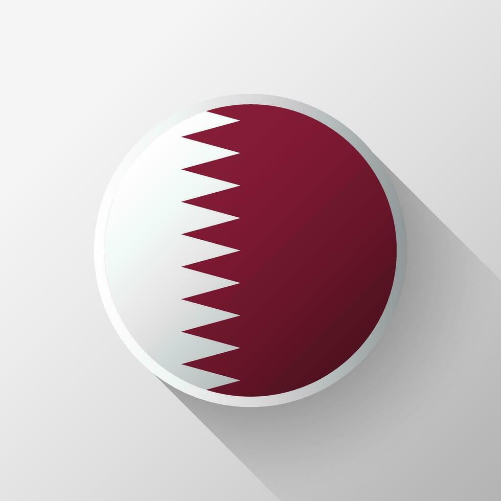 kreativ qatar flagga cirkel bricka vektor