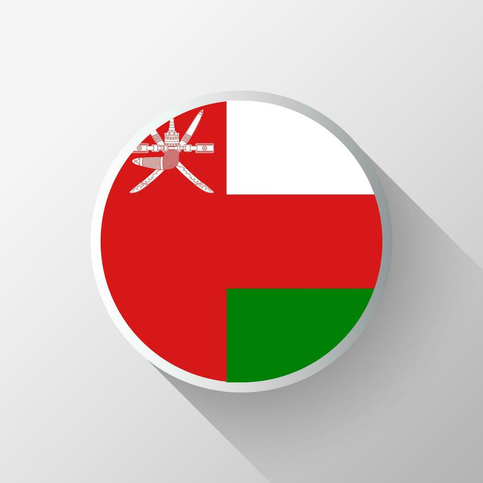 kreativ Oman Flagge Kreis Abzeichen vektor