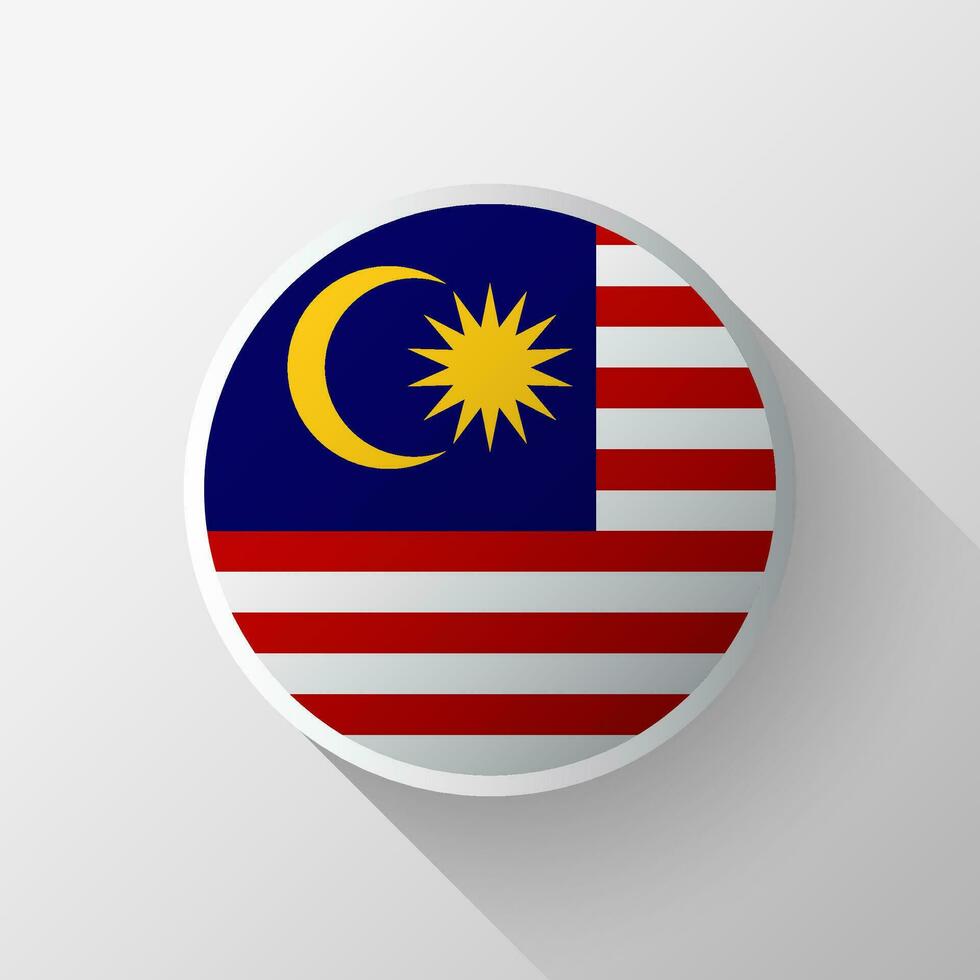 kreativ malaysia flagga cirkel bricka vektor