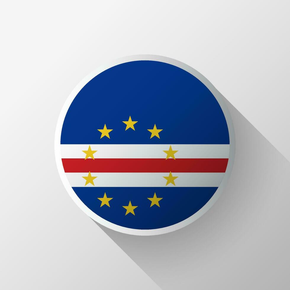 kreativ cape verde flagga cirkel bricka vektor