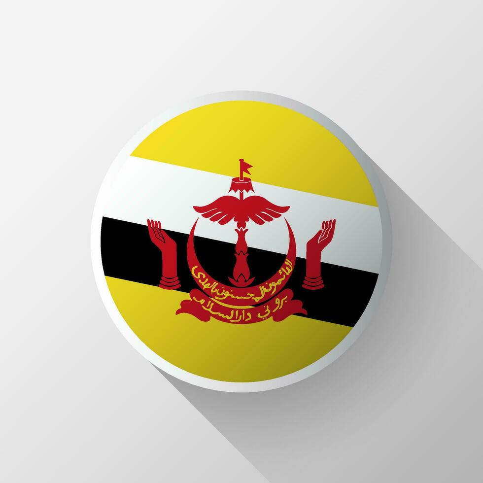 kreativ brunei Flagge Kreis Abzeichen vektor