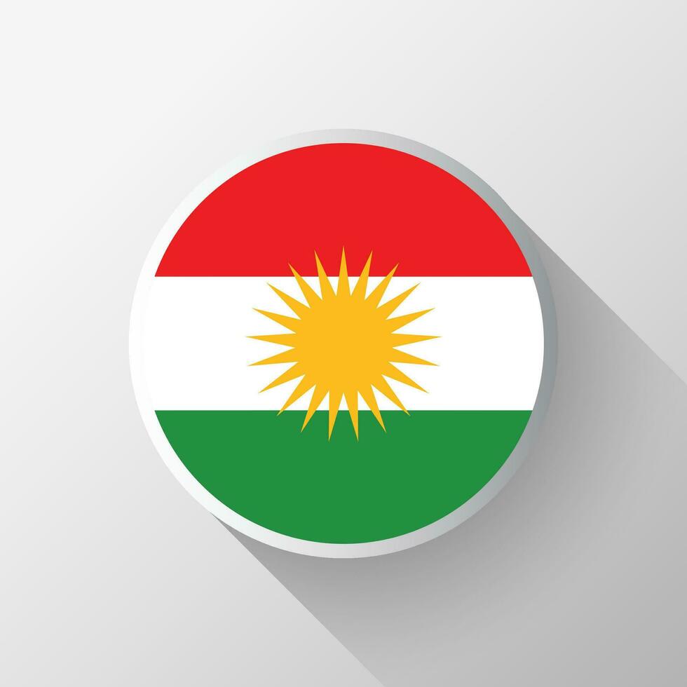 kreativ irakier kurdistan flagga cirkel bricka vektor