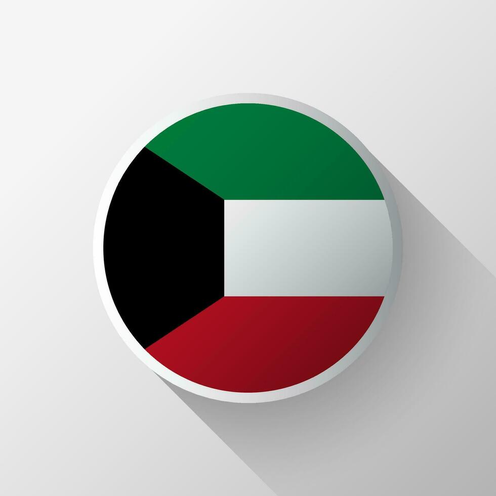 kreativ kuwait flagga cirkel bricka vektor