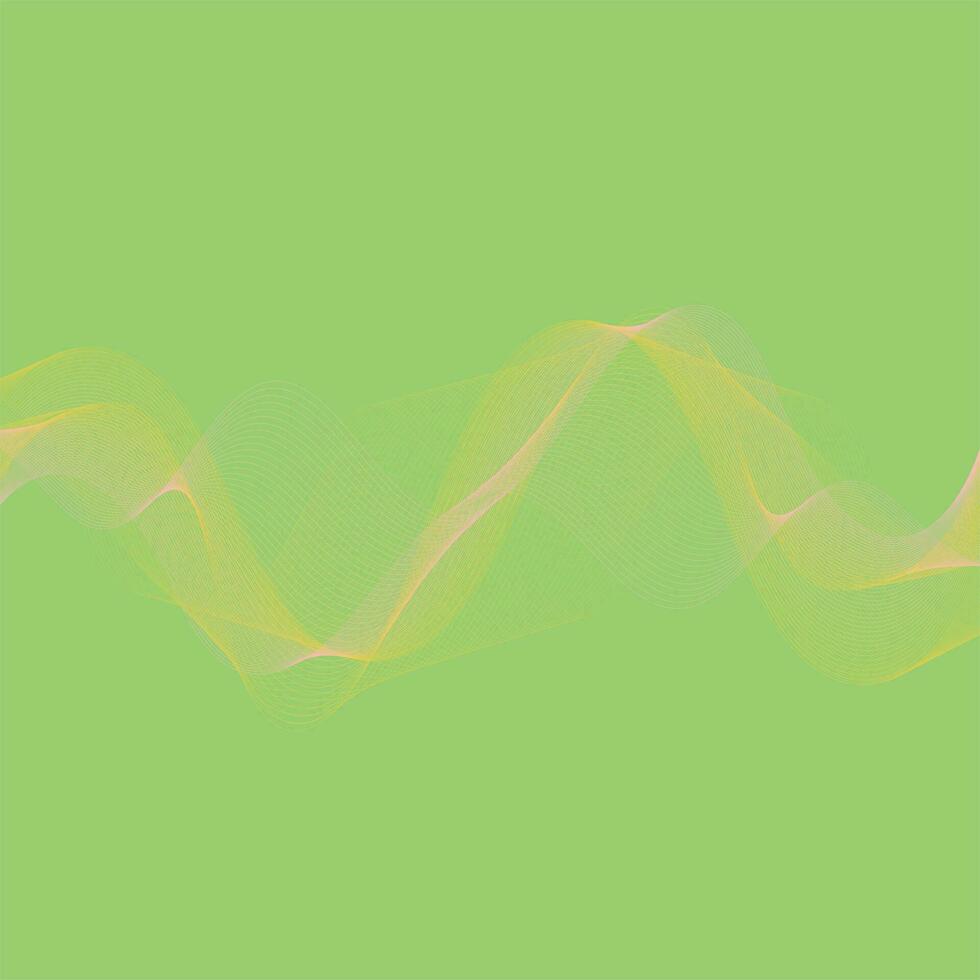 modern einfach abstrakt Rosa, Gelb Farbe wellig Luft Linie Muster Kunst auf Grün Pfeffer Farbe Hintergrund. vektor